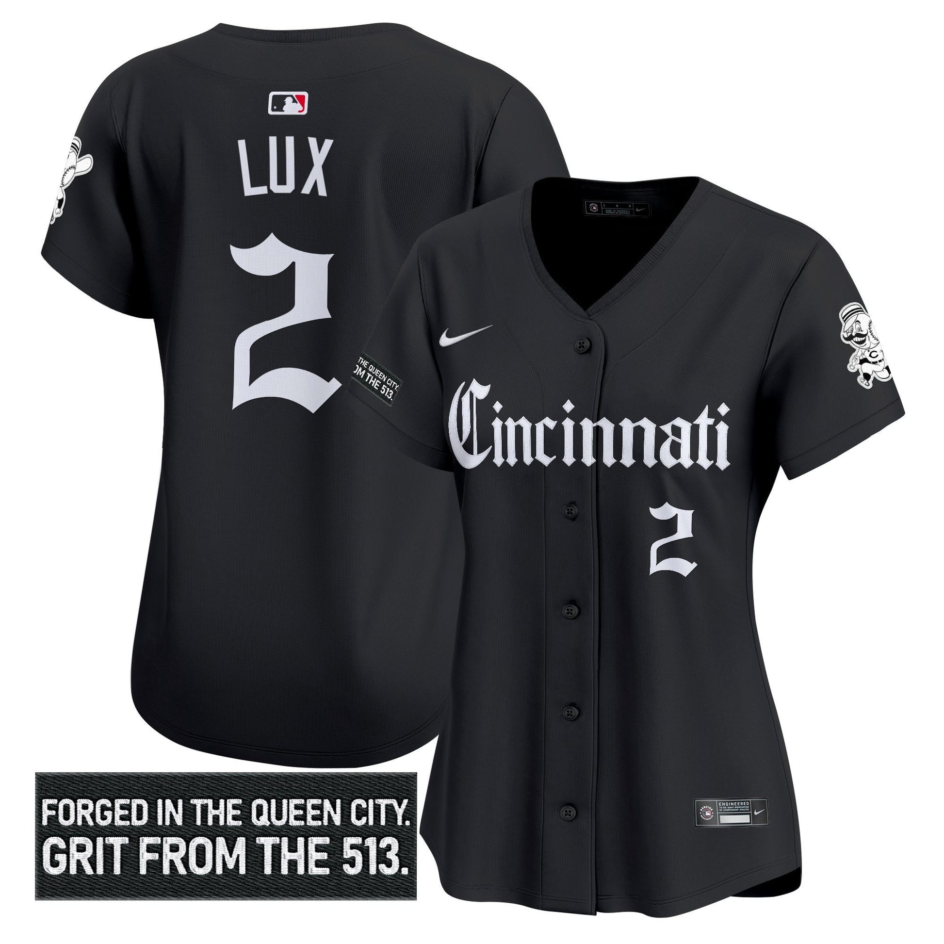 Women's Cincinnati Reds 'Gothic Queen City Edition' Vapor Premier Limited Jersey - All Stitched