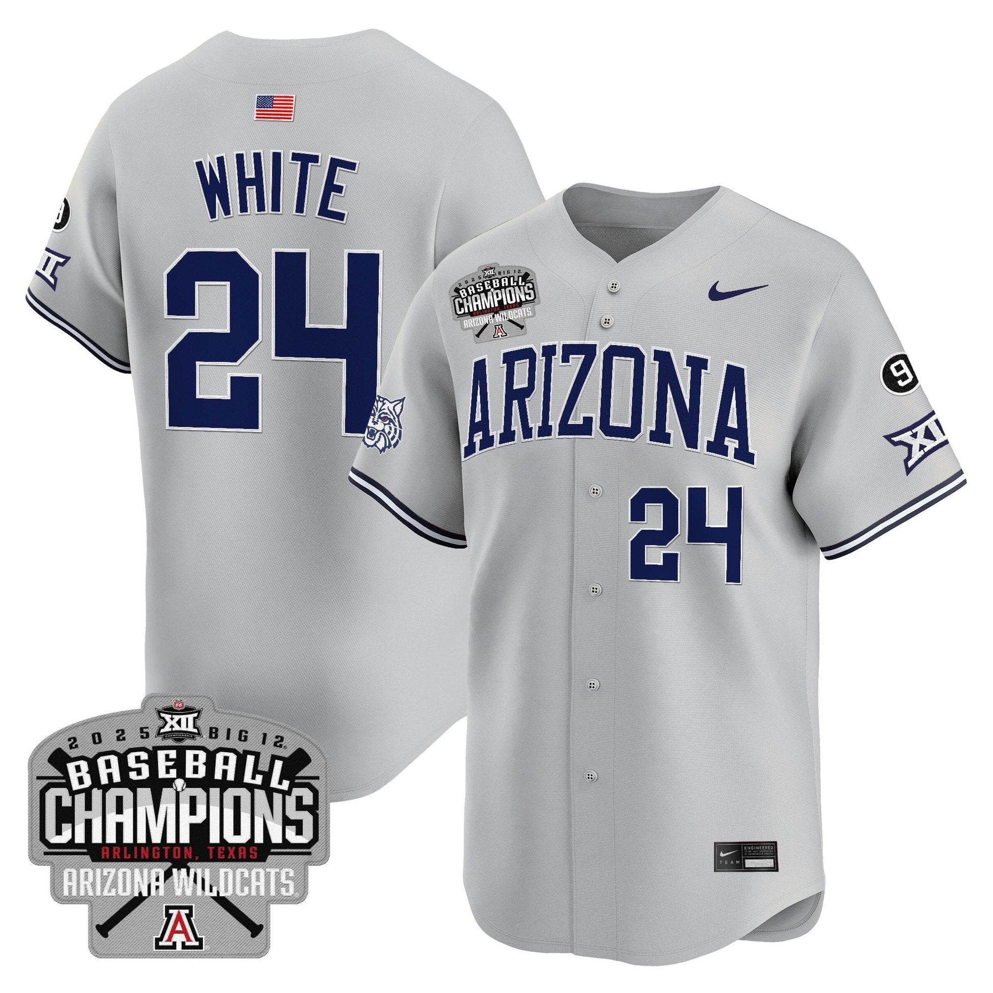 Arizona Wildcats 2025 Big 12 Champions Vapor Premier Limited Jersey - All Stitched