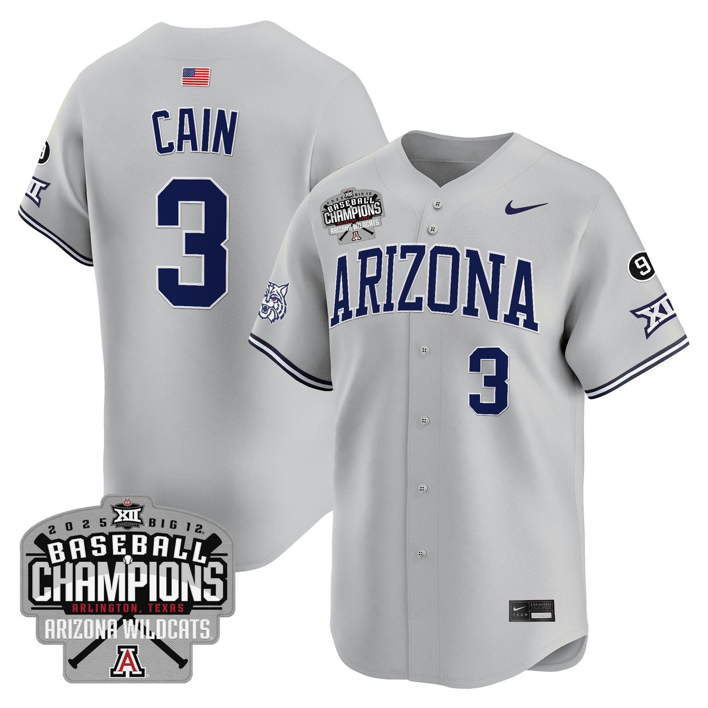 Arizona Wildcats 2025 Big 12 Champions Vapor Premier Limited Jersey - All Stitched