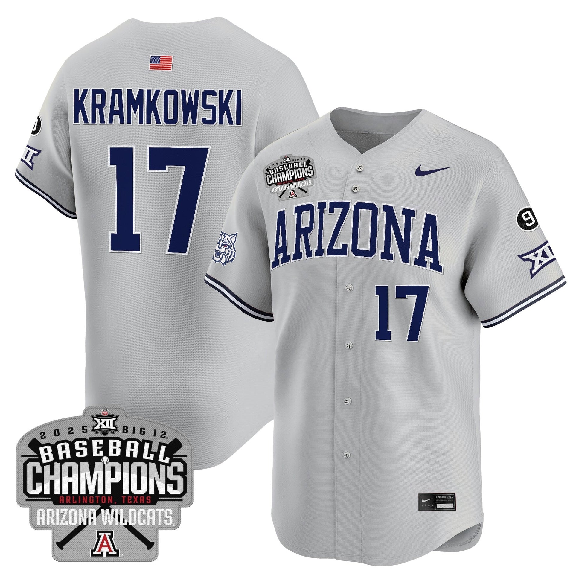 Men's Arizona Wildcats 2025 Big 12 Champions Vapor Premier Limited Jersey - All Stitched