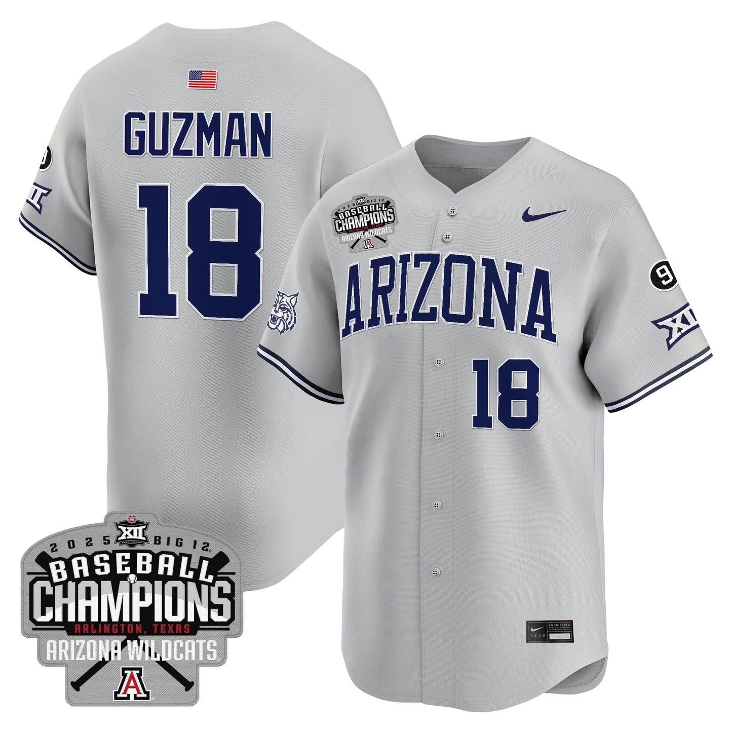 Men's Arizona Wildcats 2025 Big 12 Champions Vapor Premier Limited Jersey - All Stitched