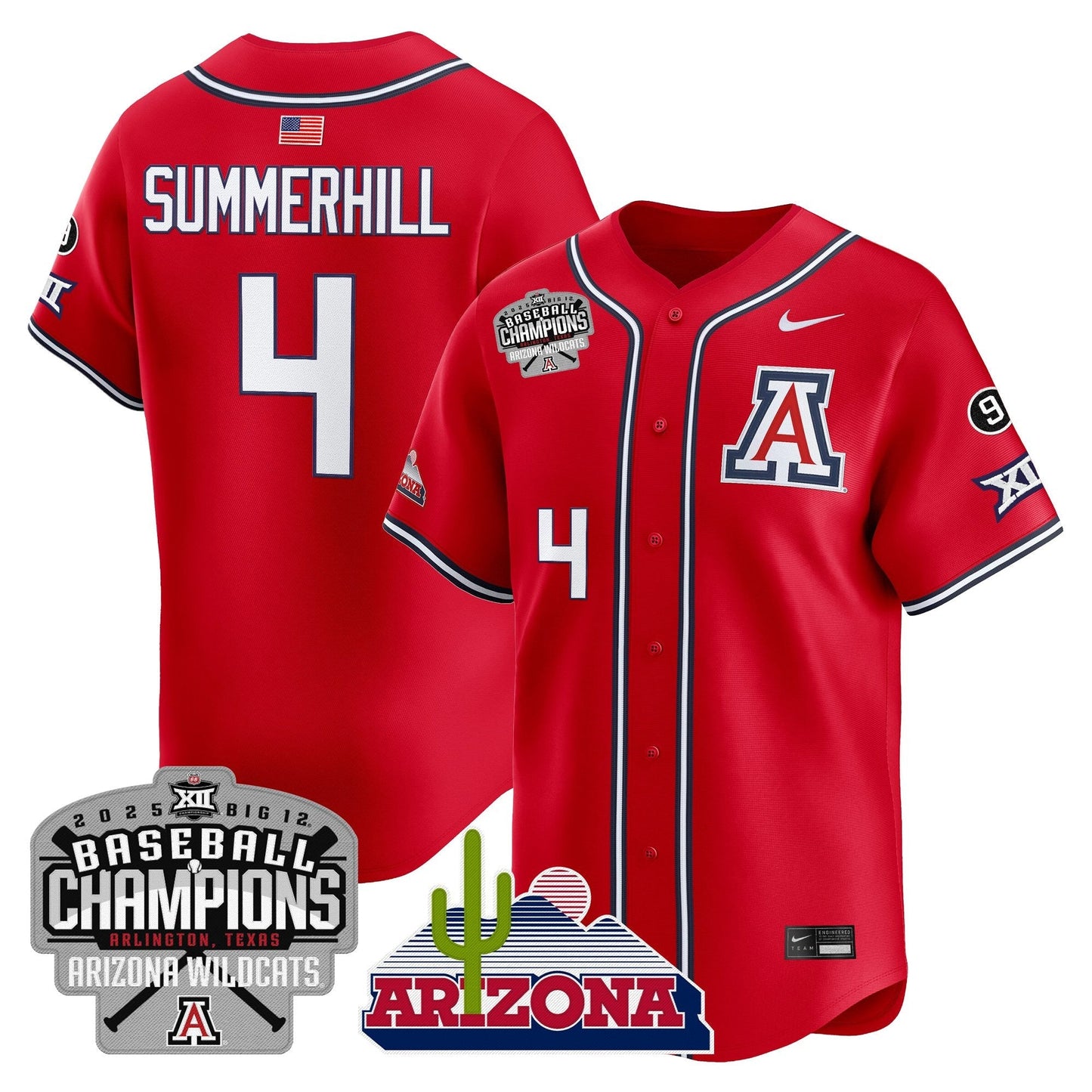 Men's Arizona Wildcats 2025 Big 12 Champions Vapor Premier Limited Jersey - All Stitched