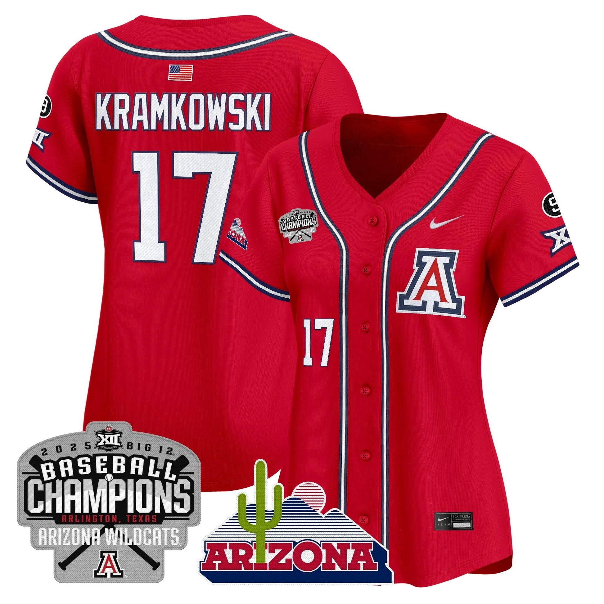 Women's Arizona Wildcats 2025 Big 12 Champions Vapor Premier Limited Jersey - All Stitched
