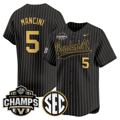 Men's Vanderbilt Commodores 2025 SEC Conference Tournament Champions Vapor Premier Limited Jersey - All Stitched