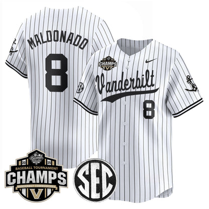 Men's Vanderbilt Commodores 2025 SEC Conference Tournament Champions Vapor Premier Limited Jersey - All Stitched