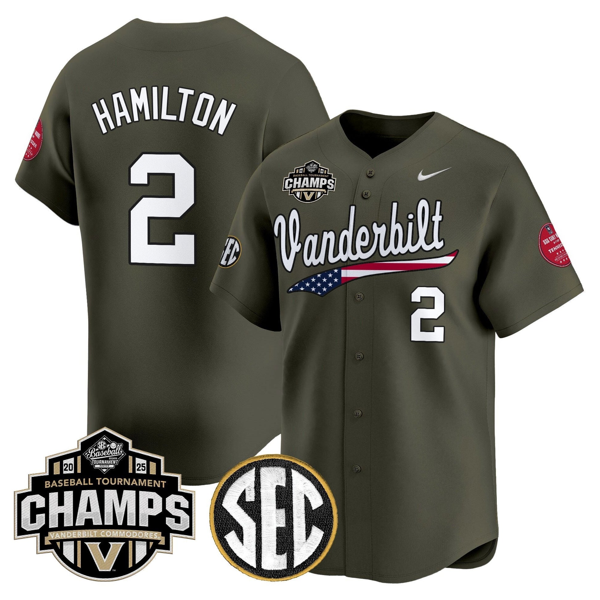 Men's Vanderbilt Commodores 2025 SEC Conference Tournament Champions Vapor Premier Limited Jersey - All Stitched