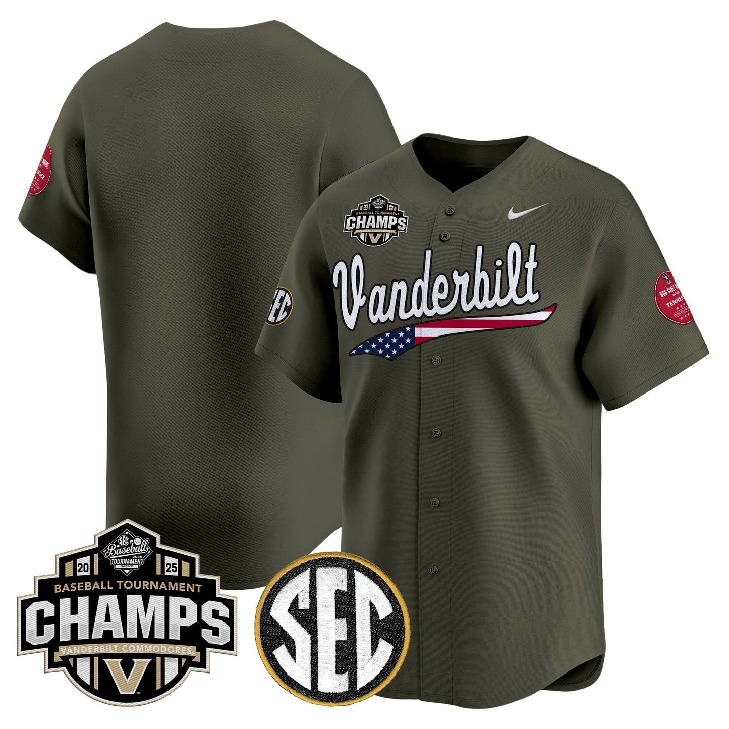 Men's Vanderbilt Commodores 2025 SEC Conference Tournament Champions Vapor Premier Limited Jersey - All Stitched