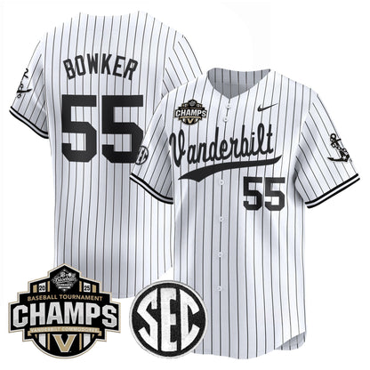 Men's Vanderbilt Commodores 2025 SEC Conference Tournament Champions Vapor Premier Limited Jersey - All Stitched