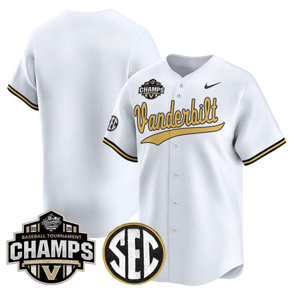 Men's Vanderbilt Commodores 2025 SEC Conference Tournament Champions Vapor Premier Limited Jersey - All Stitched