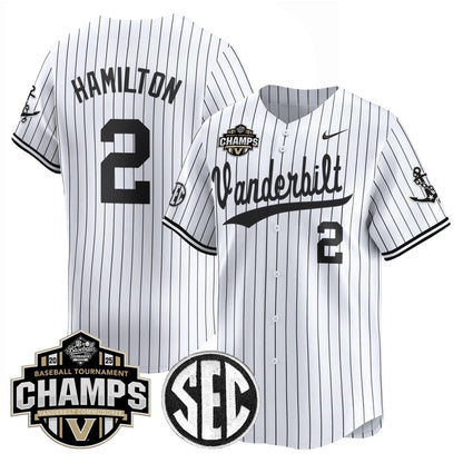 Men's Vanderbilt Commodores 2025 SEC Conference Tournament Champions Vapor Premier Limited Jersey - All Stitched