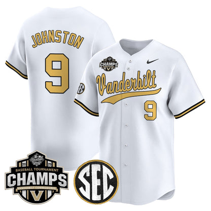 Men's Vanderbilt Commodores 2025 SEC Conference Tournament Champions Vapor Premier Limited Jersey - All Stitched