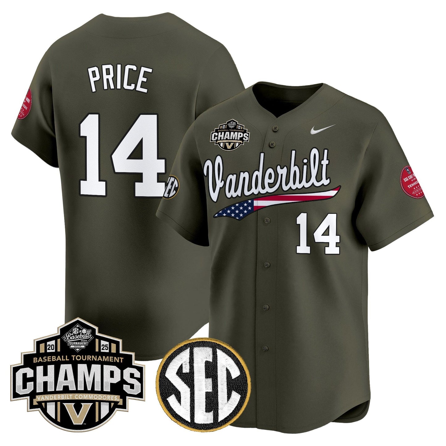 Men's Vanderbilt Commodores 2025 SEC Conference Tournament Champions Vapor Premier Limited Jersey - All Stitched