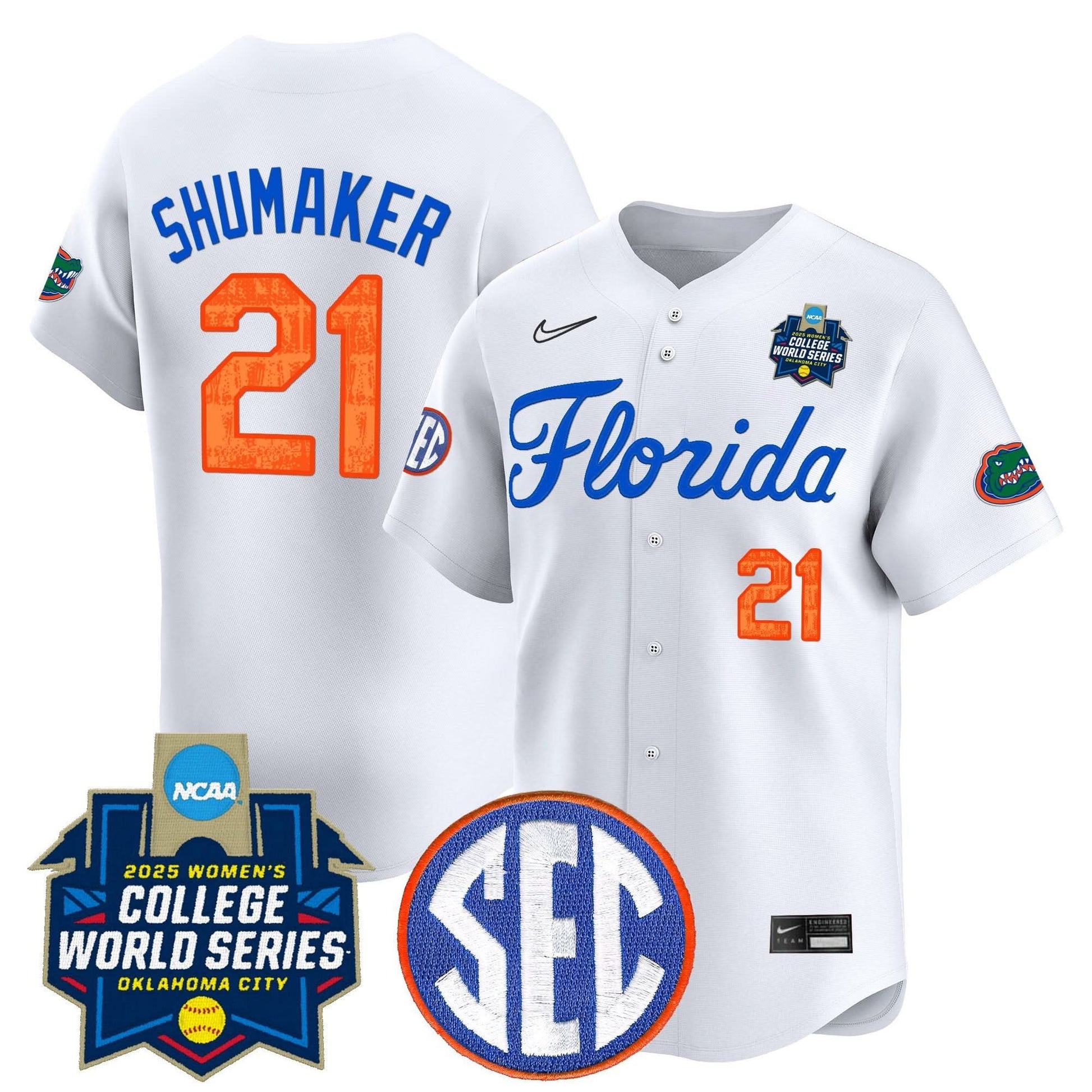 Men's Size - Florida Gators Softball 2025 World Series (WCWS) Vapor Premier Limited Jersey - All Stitched