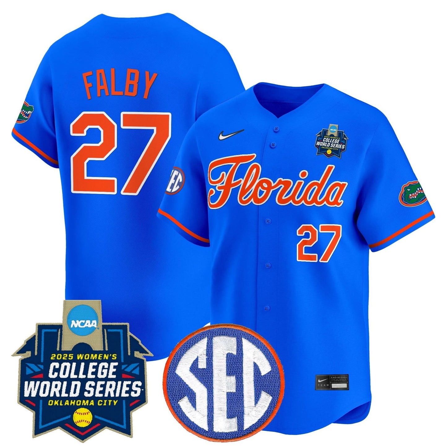 Men's Size - Florida Gators Softball 2025 World Series (WCWS) Vapor Premier Limited Jersey - All Stitched