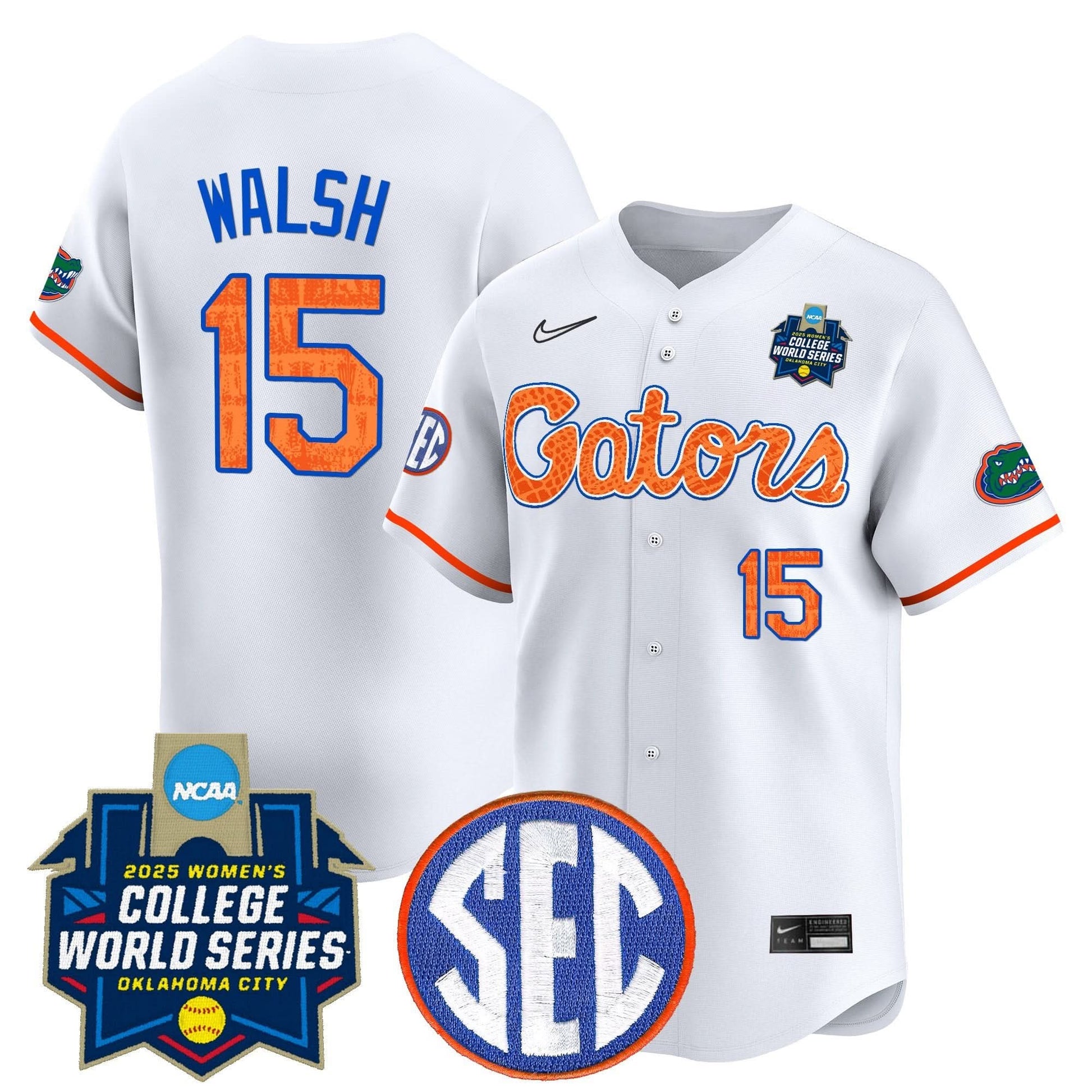 Men's Size - Florida Gators Softball 2025 World Series (WCWS) Vapor Premier Limited Jersey - All Stitched