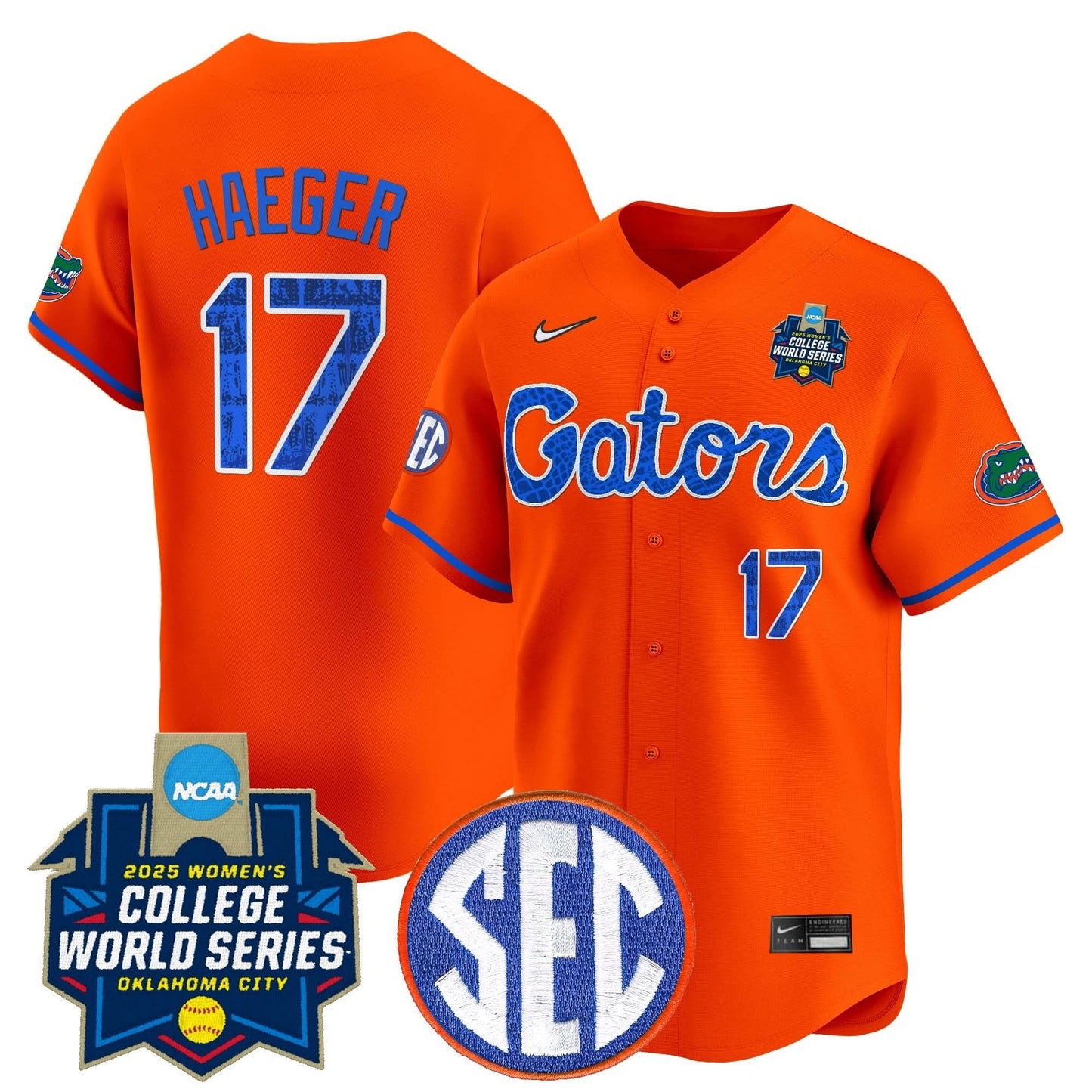 Men's Size - Florida Gators Softball 2025 World Series (WCWS) Vapor Premier Limited Jersey - All Stitched