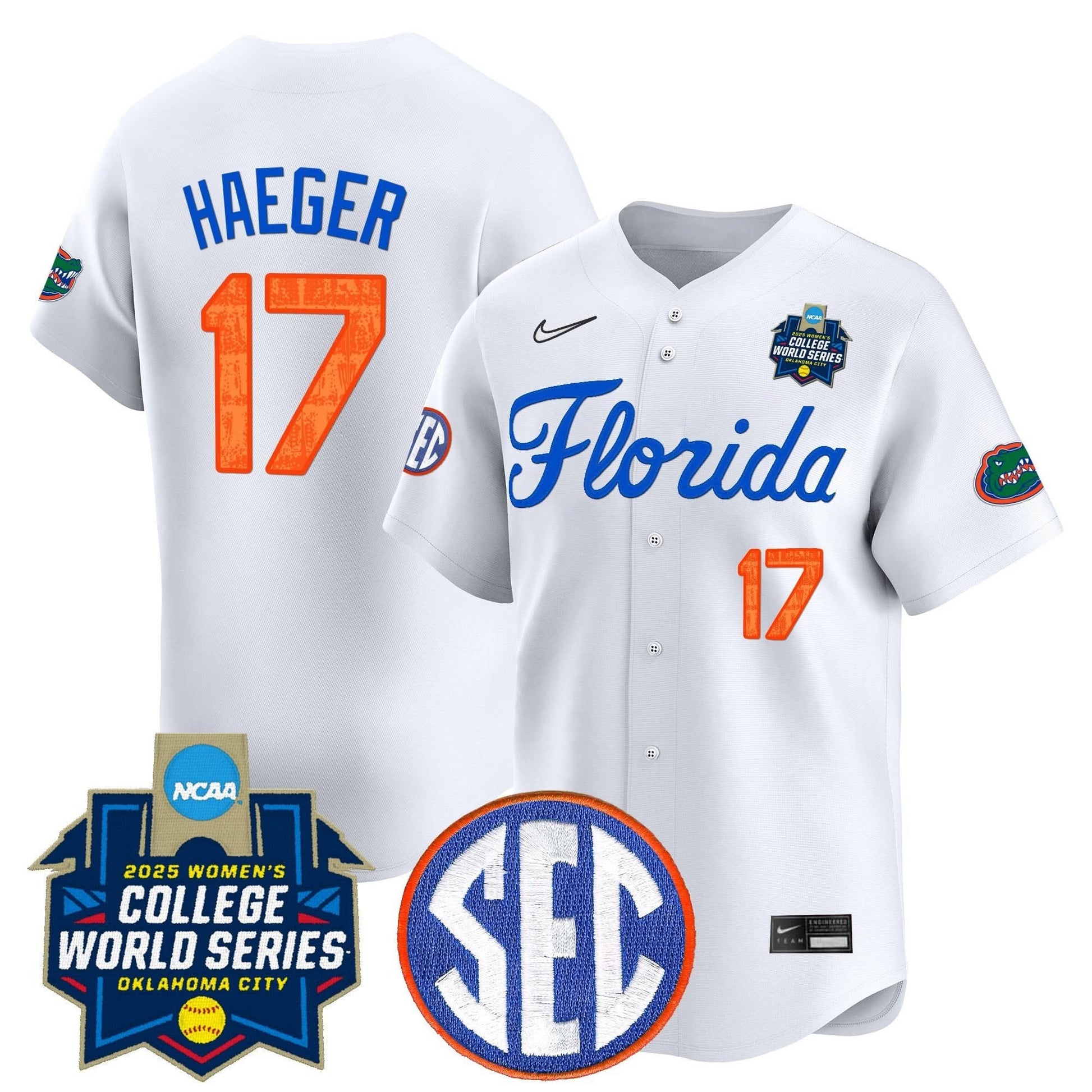 Men's Size - Florida Gators Softball 2025 World Series (WCWS) Vapor Premier Limited Jersey - All Stitched