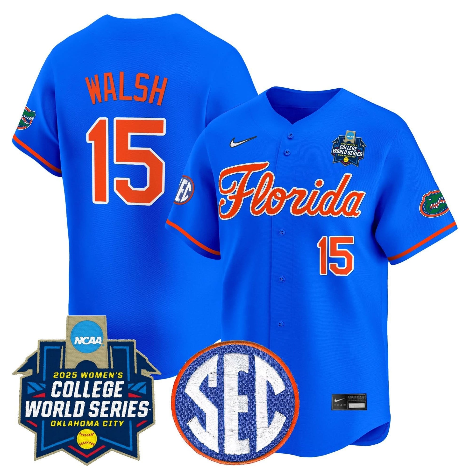 Men's Size - Florida Gators Softball 2025 World Series (WCWS) Vapor Premier Limited Jersey - All Stitched