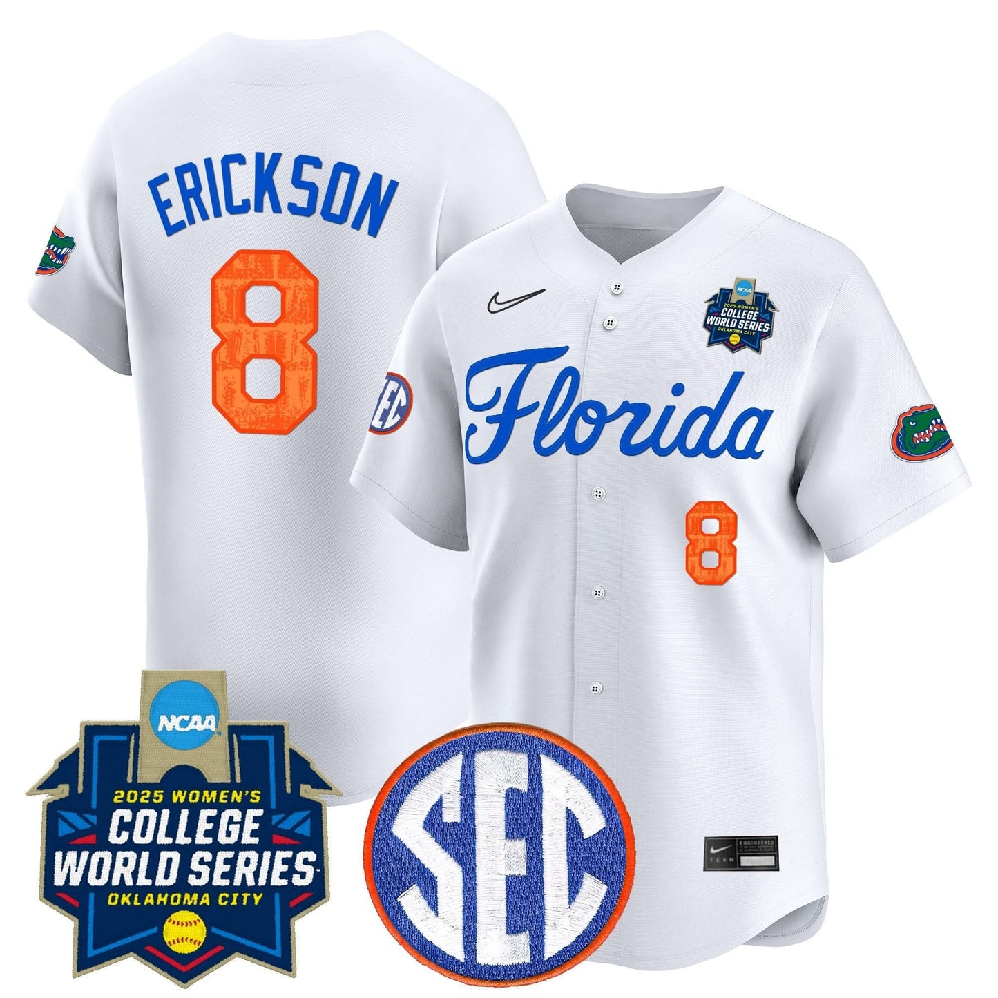 Men's Size - Florida Gators Softball 2025 World Series (WCWS) Vapor Premier Limited Jersey - All Stitched