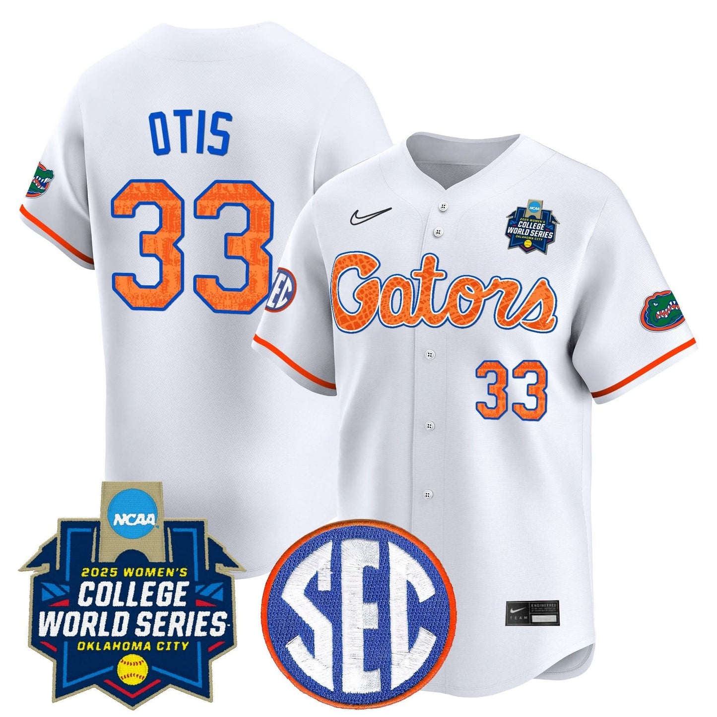 Men's Size - Florida Gators Softball 2025 World Series (WCWS) Vapor Premier Limited Jersey - All Stitched