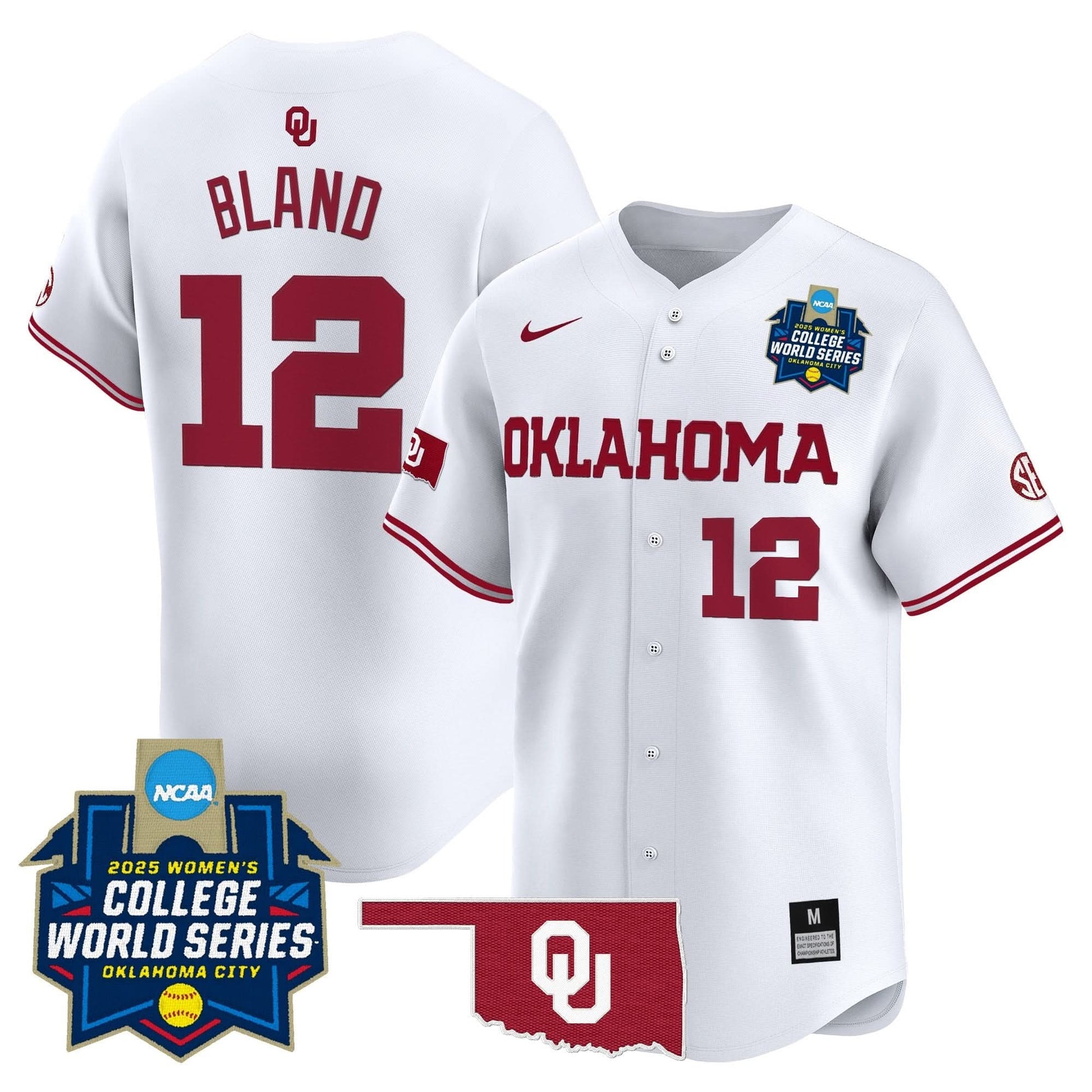Men's size - Oklahoma Sooners Softball 2025 World Series (WCWS) Vapor Premier Limited Jersey - All Stitched