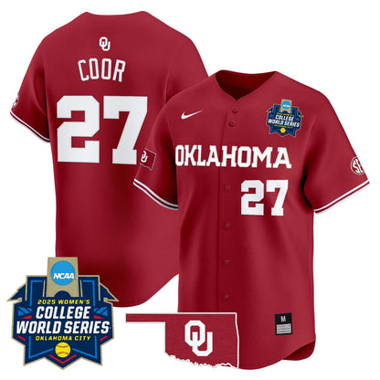 Men's size - Oklahoma Sooners Softball 2025 World Series (WCWS) Vapor Premier Limited Jersey - All Stitched