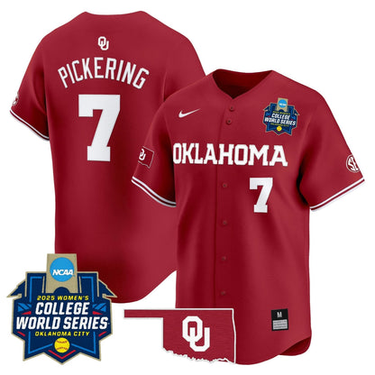 Men's size - Oklahoma Sooners Softball 2025 World Series (WCWS) Vapor Premier Limited Jersey - All Stitched