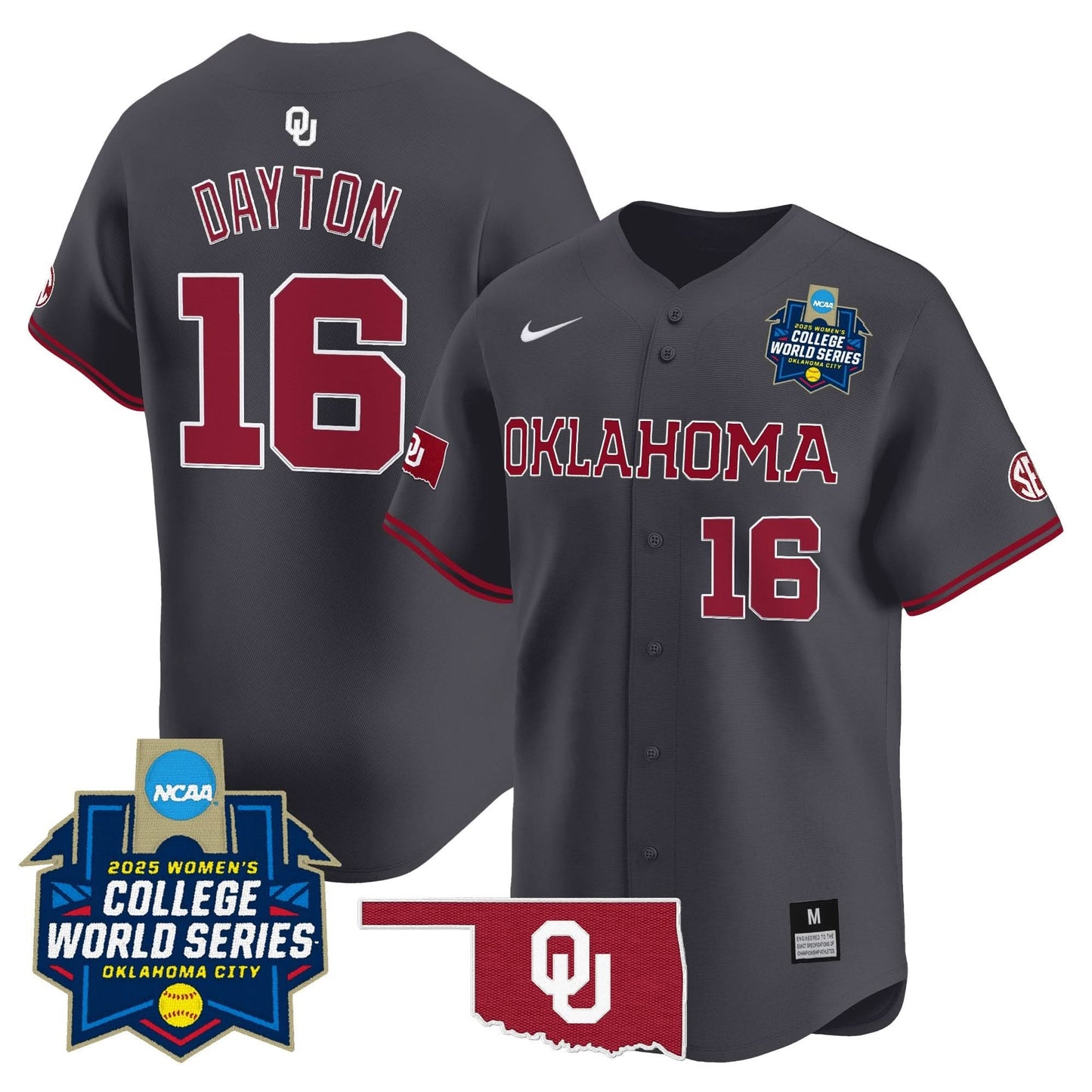 Men's size - Oklahoma Sooners Softball 2025 World Series (WCWS) Vapor Premier Limited Jersey - All Stitched
