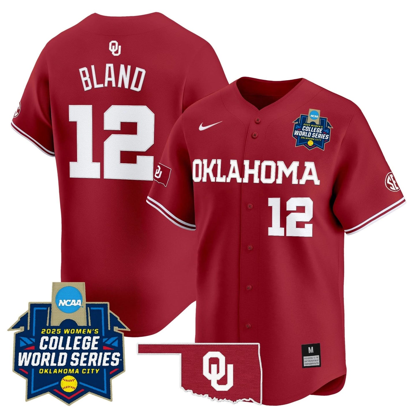 Men's size - Oklahoma Sooners Softball 2025 World Series (WCWS) Vapor Premier Limited Jersey - All Stitched