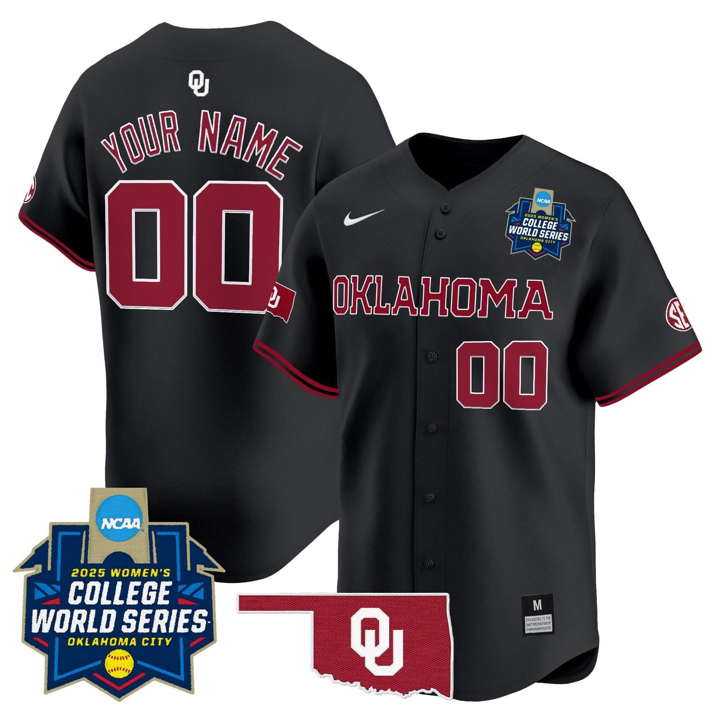 Oklahoma Sooners Softball 2025 World Series (WCWS) Vapor Premier Limited Custom Jersey - All Stitched