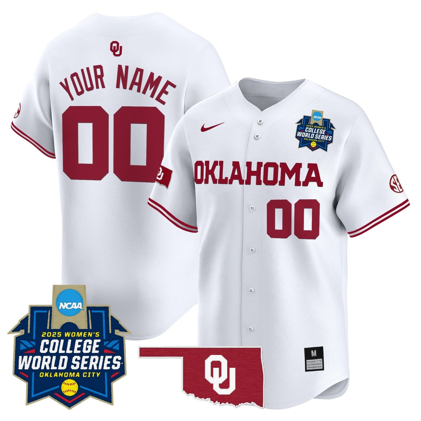 Oklahoma Sooners Softball 2025 World Series (WCWS) Vapor Premier Limited Custom Jersey - All Stitched