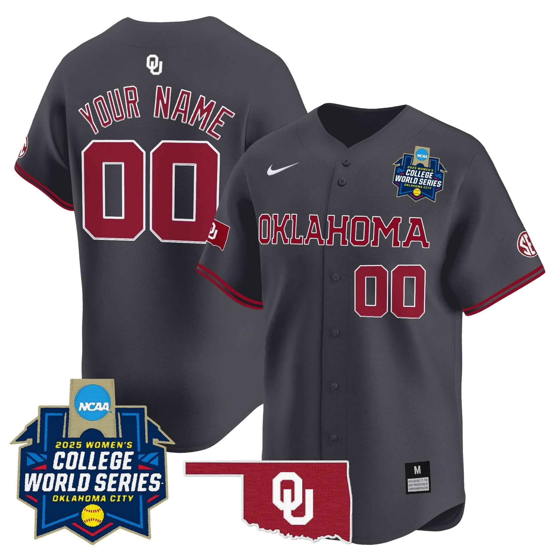 Oklahoma Sooners Softball 2025 World Series (WCWS) Vapor Premier Limited Custom Jersey - All Stitched