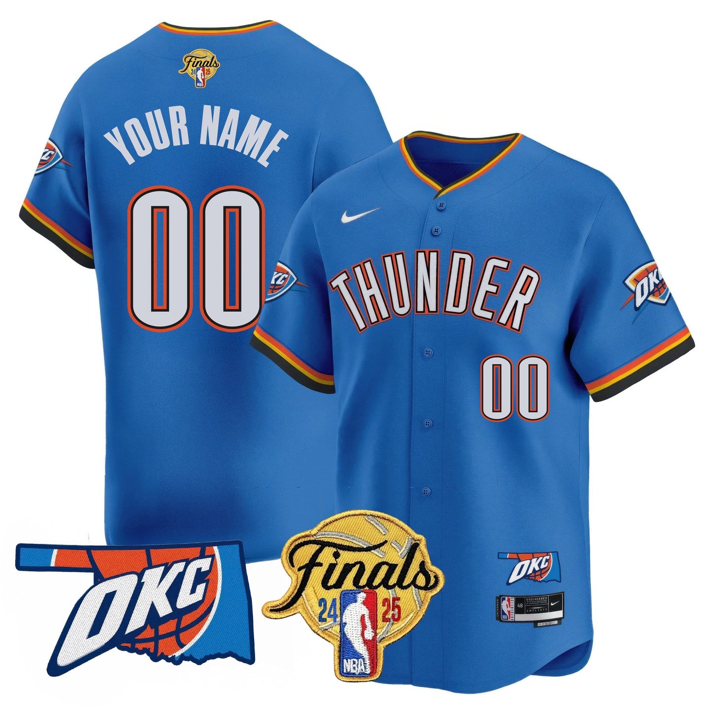 Oklahoma City Thunder Baseball Custom Jersey - Final Patch - All Stitched