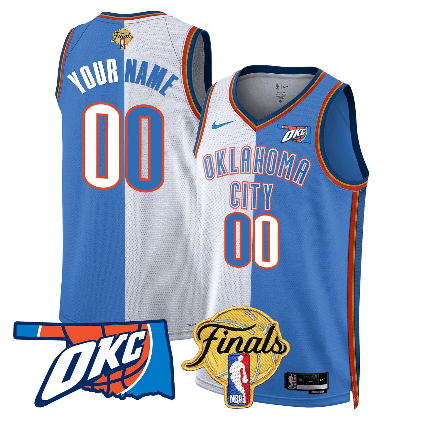 Oklahoma City Thunder Custom Jersey - Final Patch - All Stitched