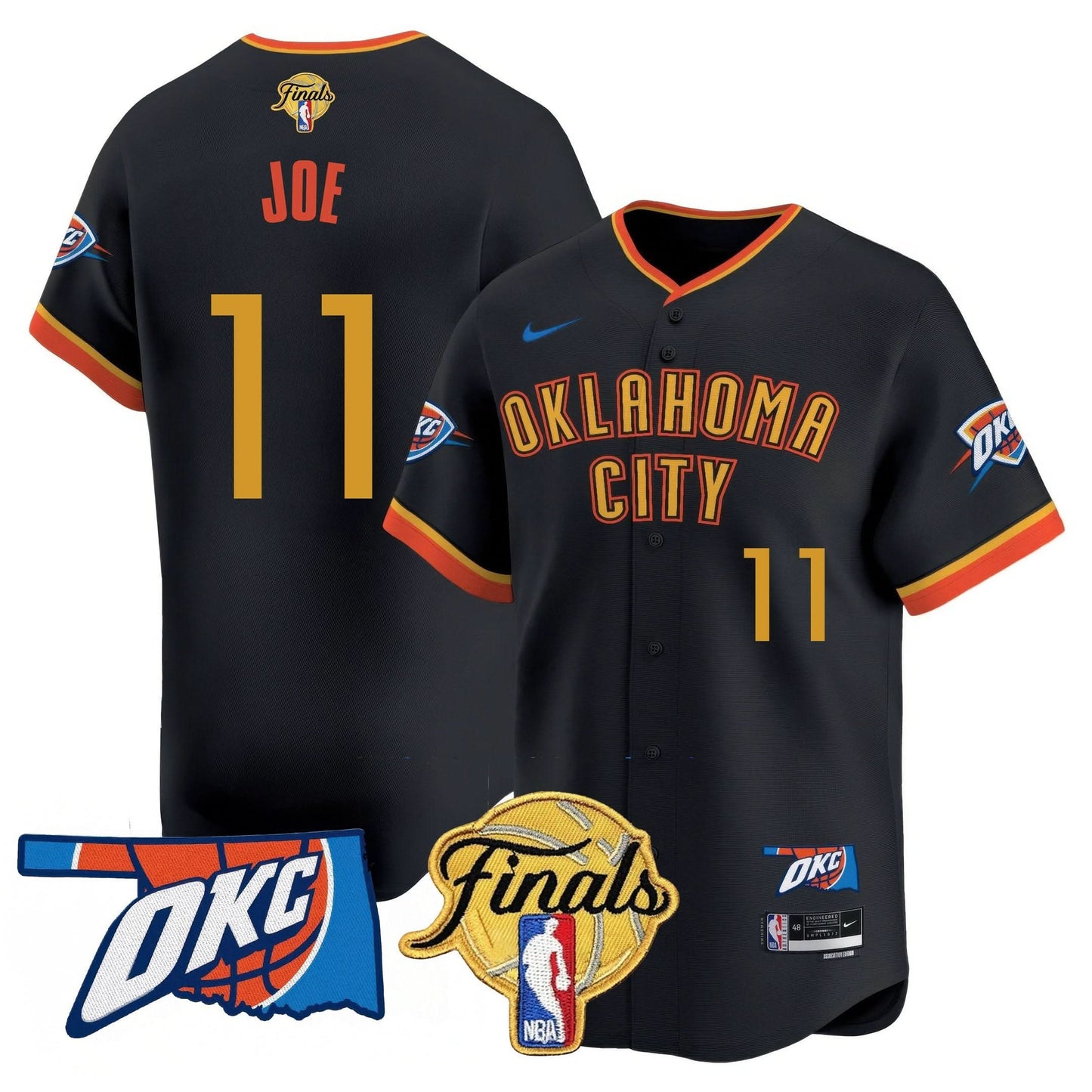 Oklahoma City Thunder Baseball Jersey - Final Patch - All Stitched