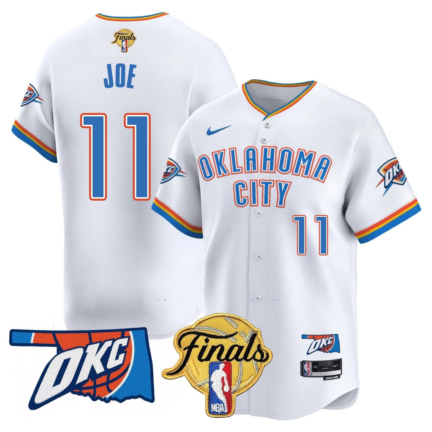 Oklahoma City Thunder Baseball Jersey - Final Patch - All Stitched