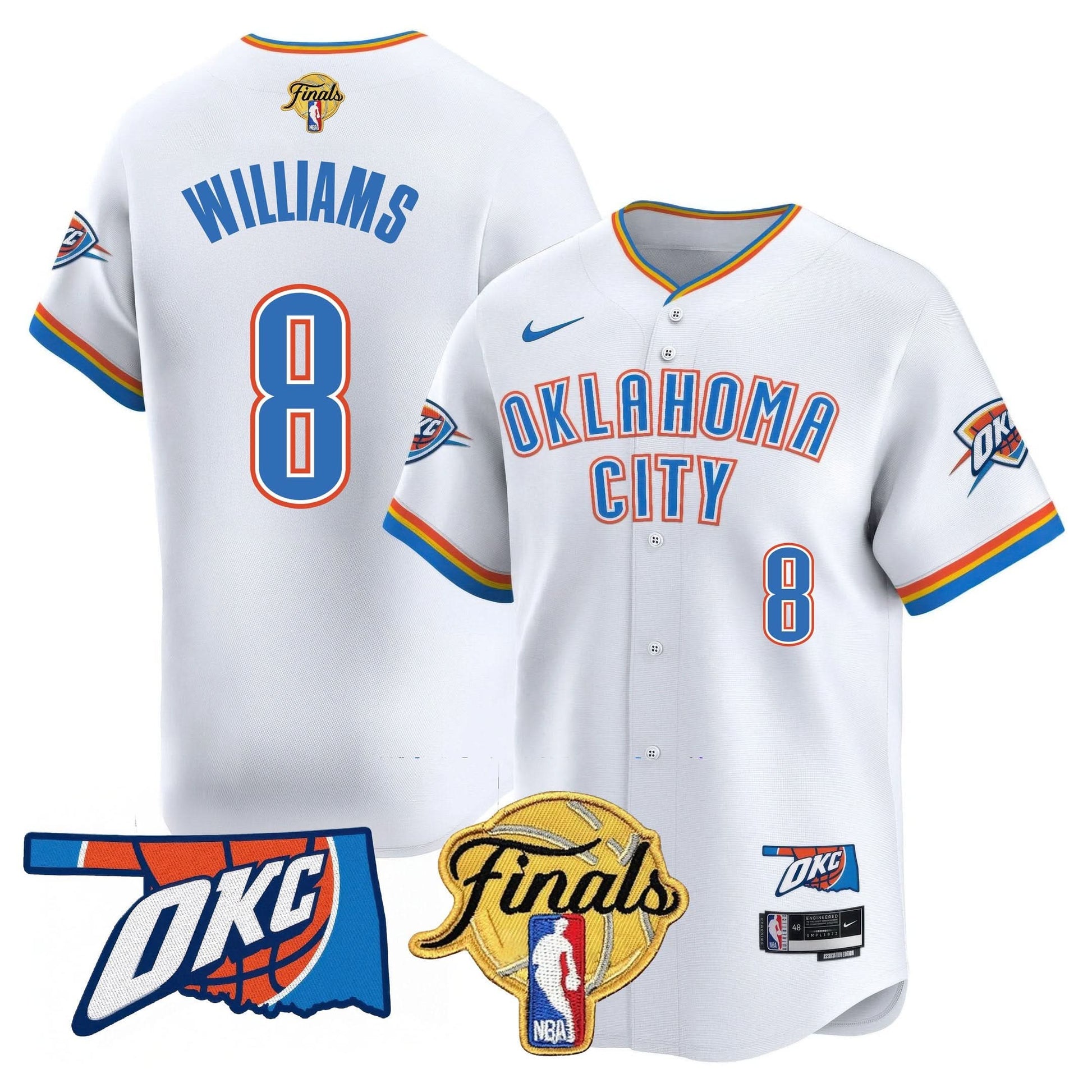 Oklahoma City Thunder Baseball Jersey - Final Patch - All Stitched