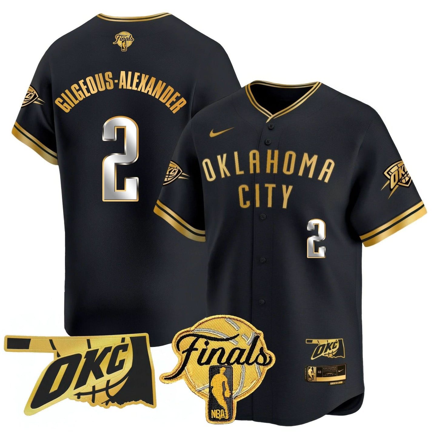 Oklahoma City Thunder Baseball Jersey - Final Patch - All Stitched