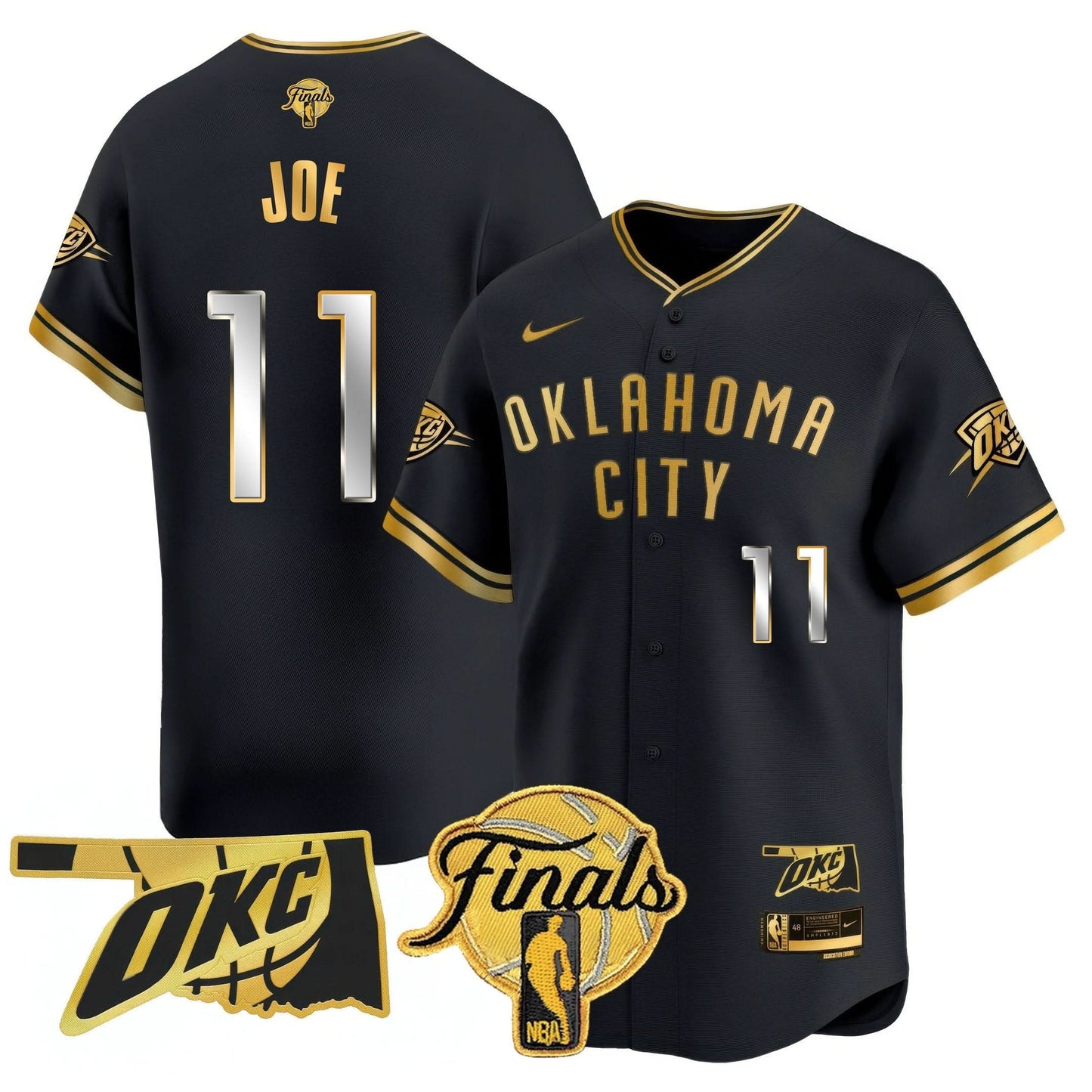 Oklahoma City Thunder Baseball Jersey - Final Patch - All Stitched