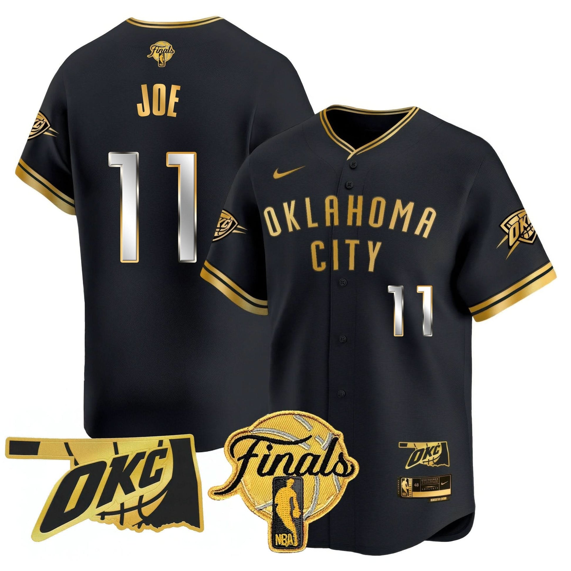 Oklahoma City Thunder Baseball Jersey - Final Patch - All Stitched