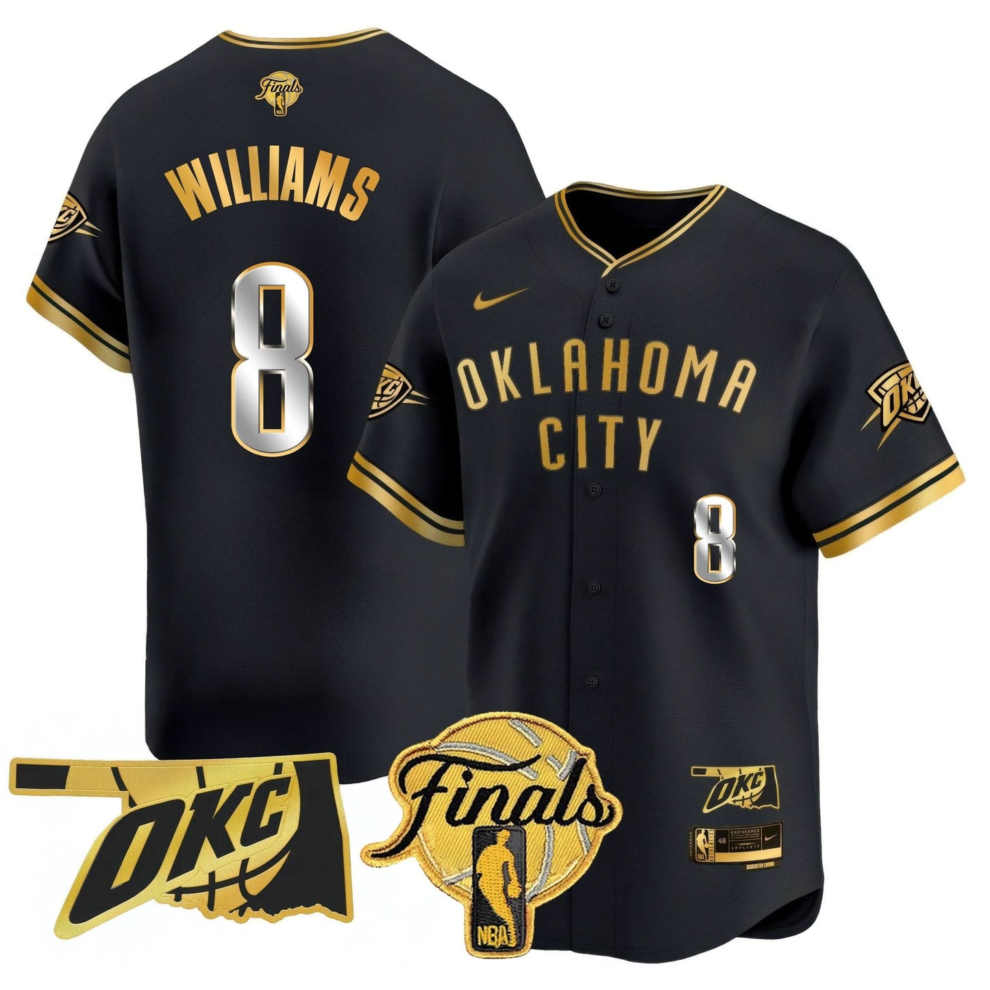 Oklahoma City Thunder Baseball Jersey - Final Patch - All Stitched