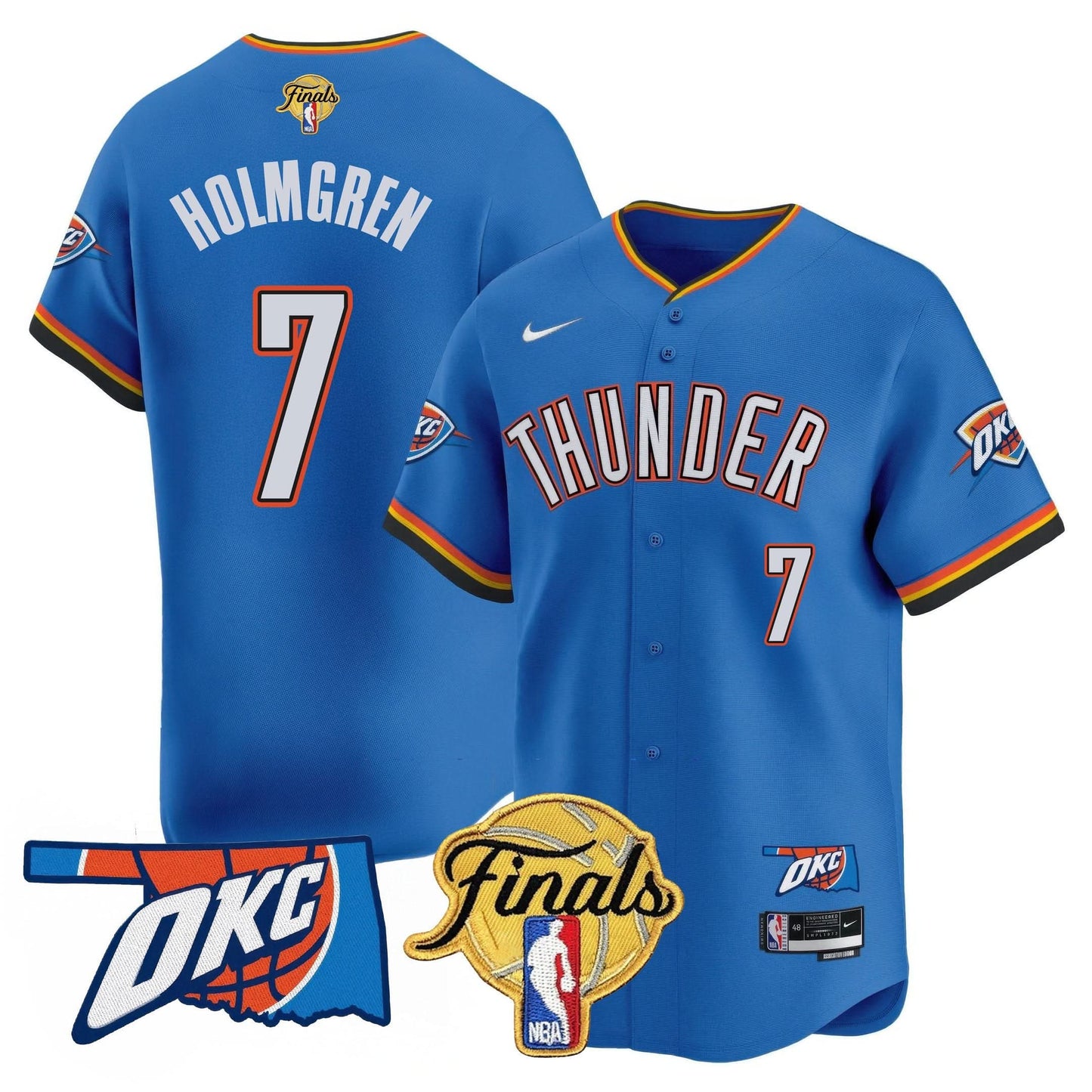 Oklahoma City Thunder Baseball Jersey - Final Patch - All Stitched