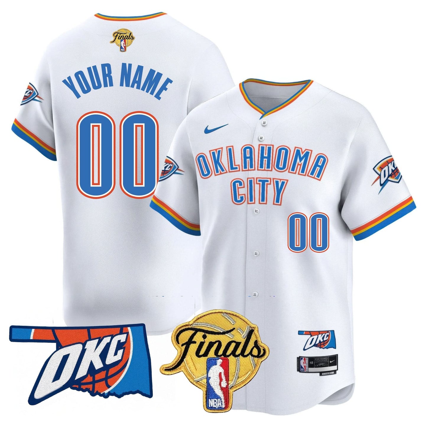 Oklahoma City Thunder Baseball Custom Jersey - Final Patch - All Stitched