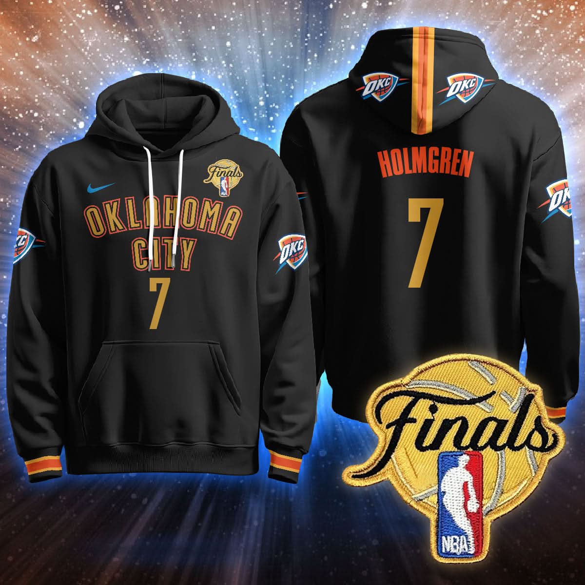 Oklahoma City Thunder Hoodie - Final Patch - All Stitched