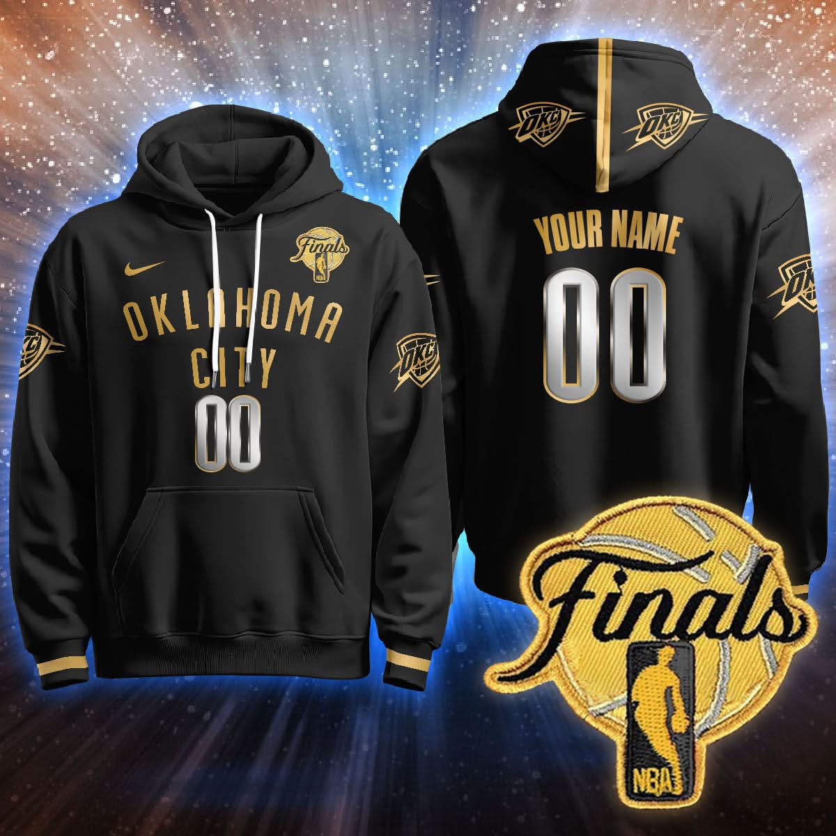 Oklahoma City Thunder Hoodie - Final Patch - All Stitched