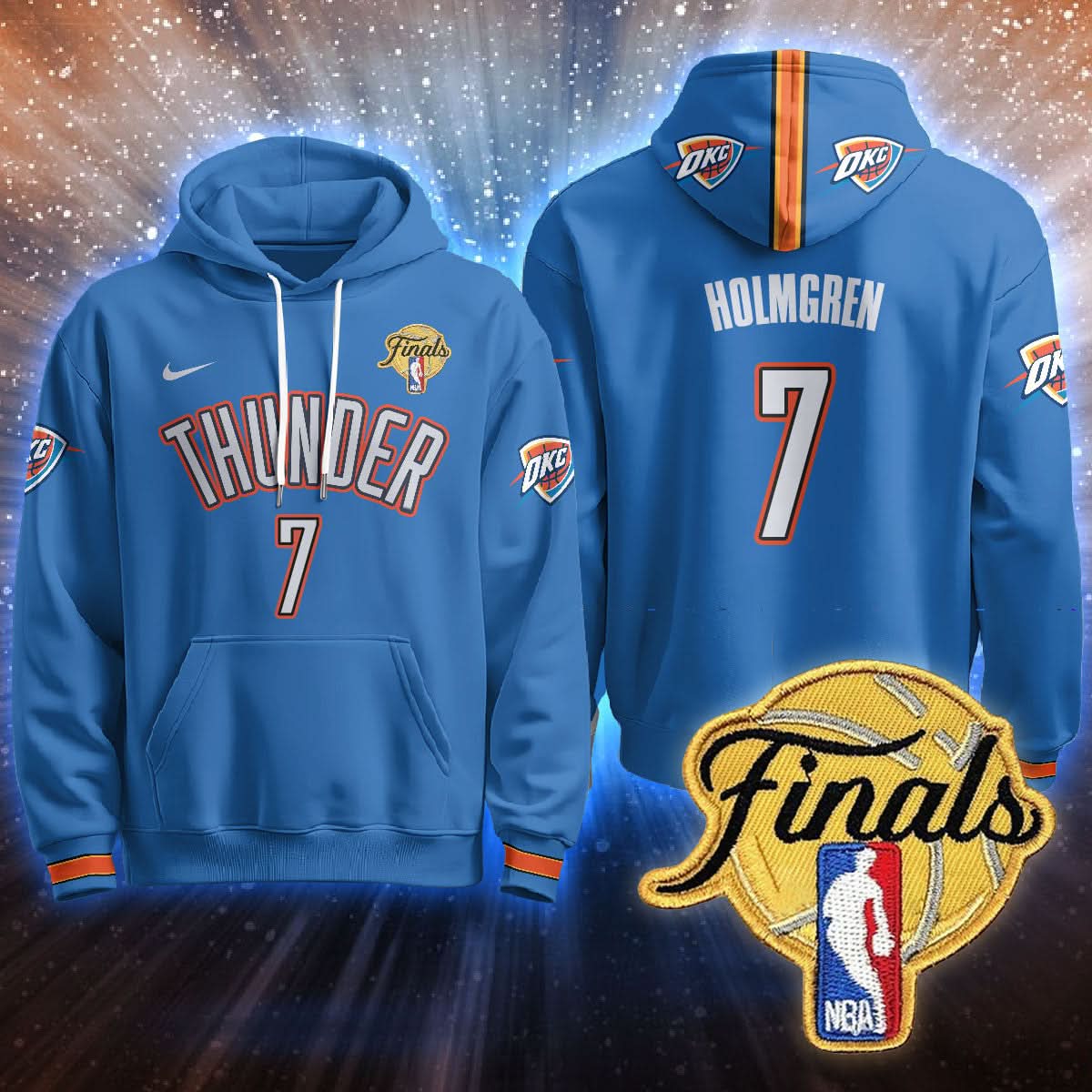 Oklahoma City Thunder Hoodie - Final Patch - All Stitched