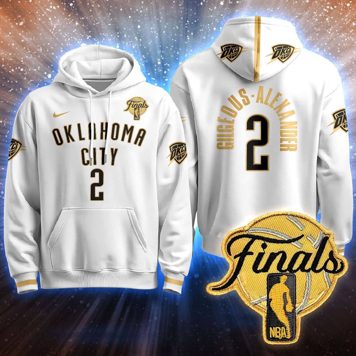 Oklahoma City Thunder Hoodie - Final Patch - All Stitched