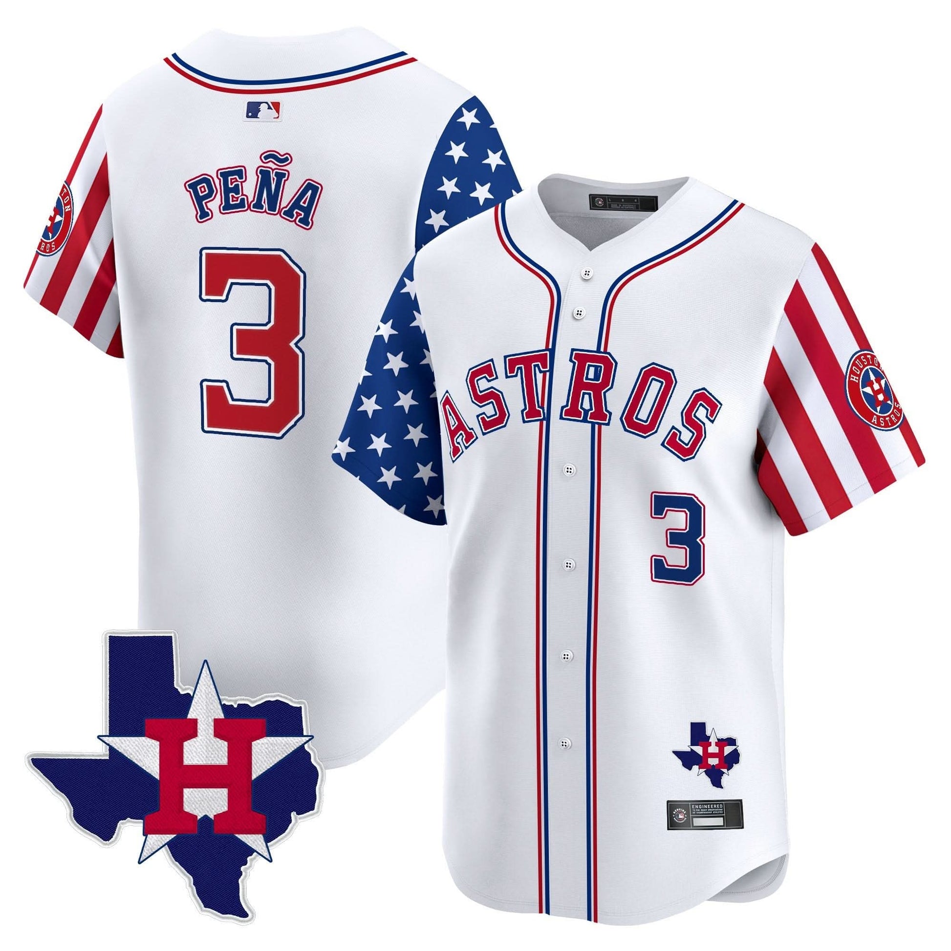 Men's Houston Astros 2025 Independence Day Vapor Premier Limited Jersey - All Stitched