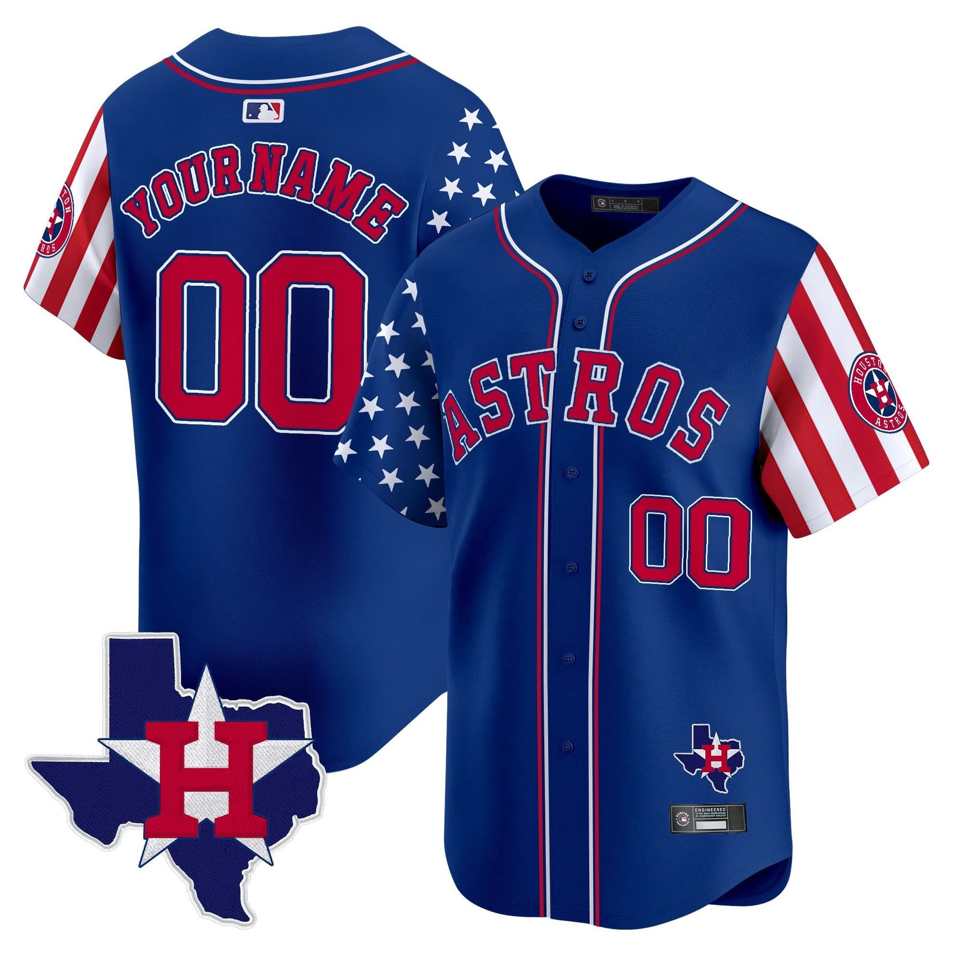 Houston Astros 2025 Independence Day Vapor Premier Limited Custom Jersey - All Stitched