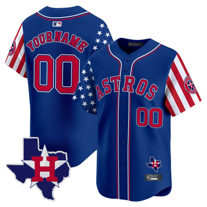 Houston Astros 2025 Independence Day Vapor Premier Limited Custom Jersey - All Stitched